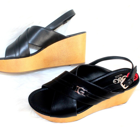 NEW GBG Los Angeles Dee Wedge Sandal Black - Picture 4 of 10